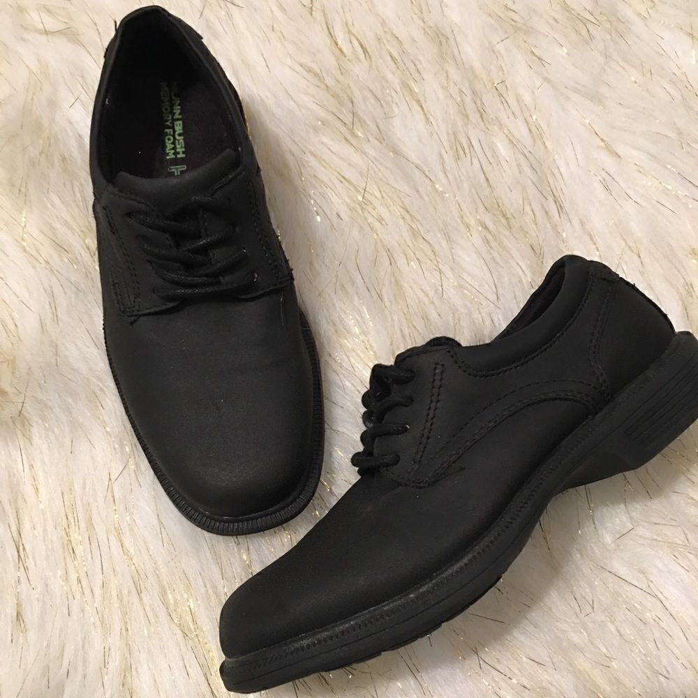 Nunn Bush KORE Matt Black memory foam shoes